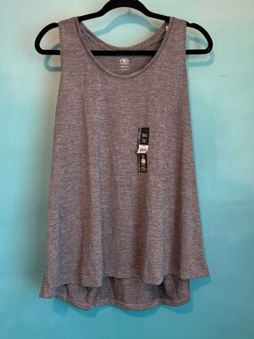 Athletic Works Heather Gray Striped Tank Top